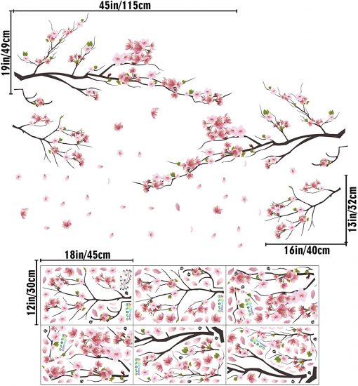 Cherry Blossom Tree Branch Wall Decals for Décor fig2