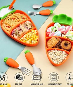 Orange Carrot Silicon Suction Feeding Plate Set for Toddlers fig2