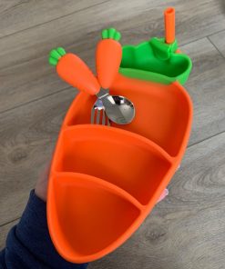 Orange Carrot Silicon Suction Feeding Plate Set for Toddlers fig3